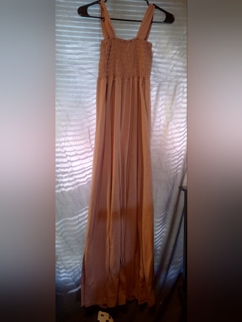 No Comment Mauve Smocked Waist Ankle Length Romper